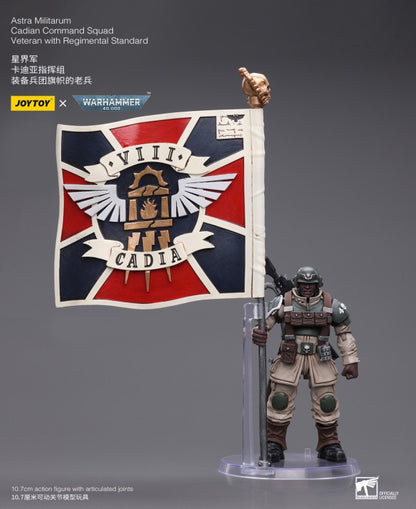 Cadian Command Squad Veteran with Regimental Standard Astra Militarum Joy Toy
