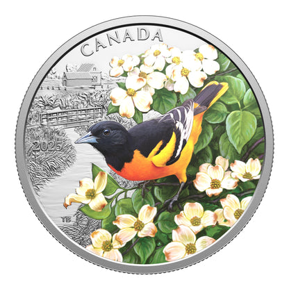 Colourful Birds: Baltimore Oriole – $20 1 oz. Fine Silver Coin (250190)