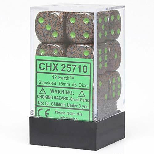 Speckled 12 * D6 Earth 16mm Chessex Dice (CHX25710)