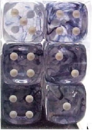 Nebula 12 * D6 Black / White 16mm Chessex Dice (CHX27608)