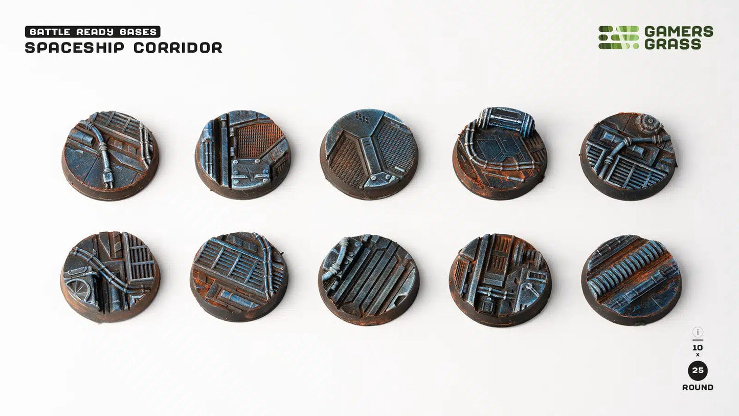 Spaceship Corridor Bases Round 25mm (x10)