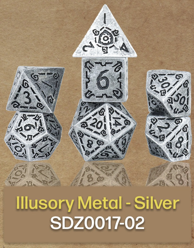 Sirius Dice Illusory Metal Silver 7-die Set