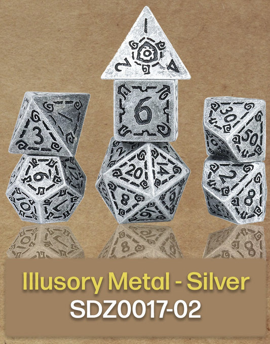 Sirius Dice Illusory Metal Silver 7-die Set