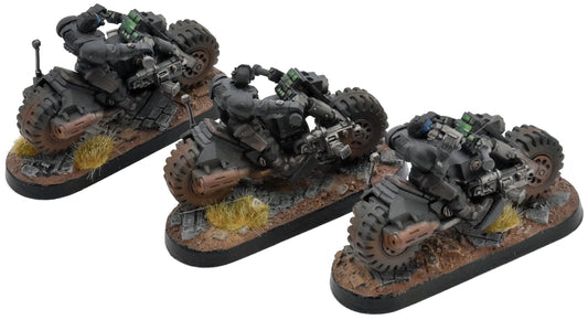 SPACE MARINES 3 Scout Bike #1 Warhammer 40K Raven Guard WELL PAINTED