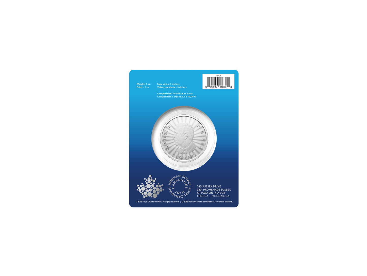 2025 $5 The Majestic Polar Bear: First Strikes – 1 oz. 99.99% Pure Silver Coin