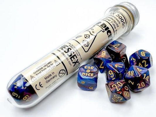 Lustrous 7-Die Set Azurite/Gold With Bonus Dice (CHX30055)