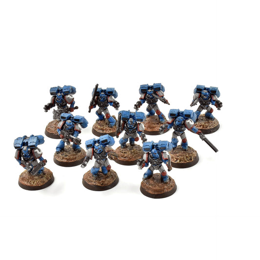 SPACE MARINES 10 Assault Marines #1 WELL PAINTED 40K Ultramarines