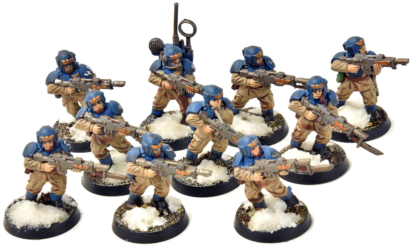 ASTRA MILITARUM 10 Cadian Shock Troops #2 Warhammer 40K WELL PAINTED