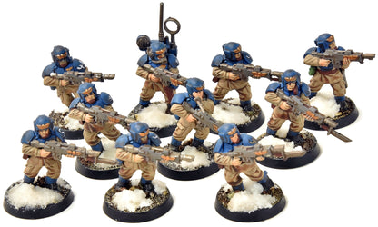 ASTRA MILITARUM 10 Cadian Shock Troops #2 Warhammer 40K WELL PAINTED