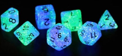 Sirius Dice Glow-in-the-dark Peacock Glowworm 7-die Set