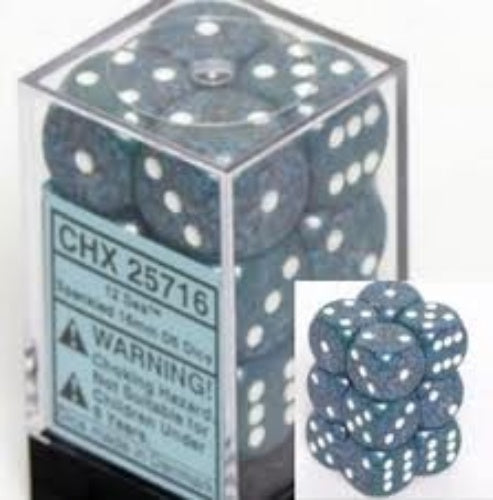 Speckled 12 * D6 Sea 16mm Chessex Dice (CHX25716)