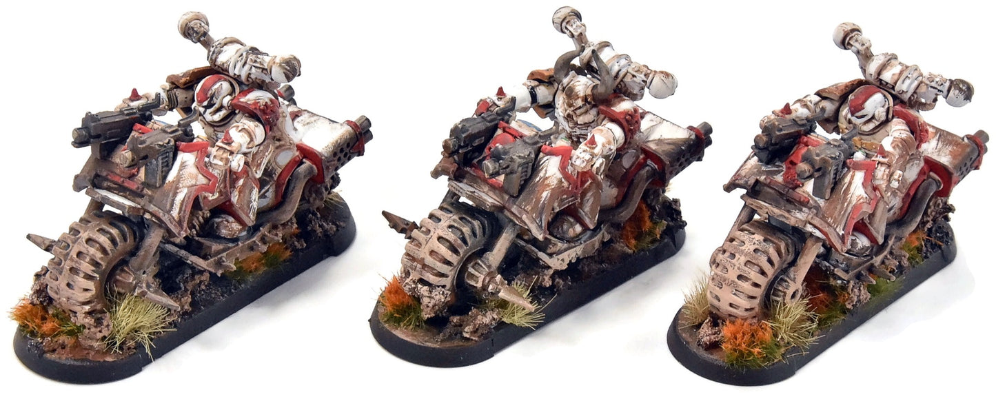 CHAOS SPACE MARINES 3 Bikers #2 WELL PAINTED Warhammer 40K
