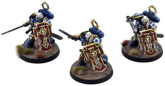 SPACE MARINES 3 Bladeguard Veterans #1 WELL PAINTED Warhammer 40K Ultramarines