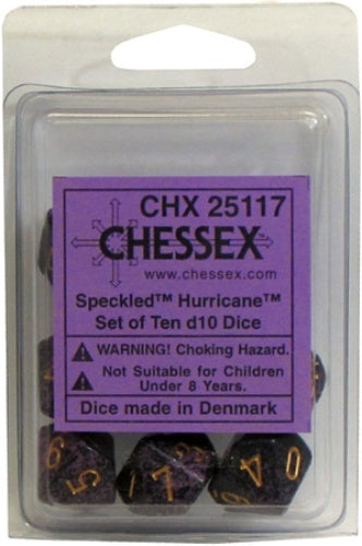 Speckled 10 * D10 Hurricane Chessex Dice (CHX25117)