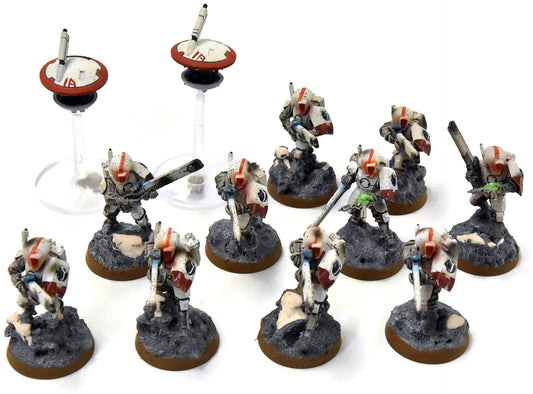 TAU EMPIRE 10 Fire Warriors #4 WELL PAINTED Warhammer 40K
