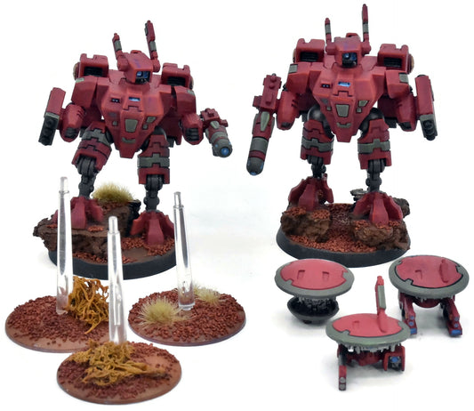 TAU EMPIRE 2 Xv8 Crisis Battlesuits #3 WELL PAINTED Warhammer 40K