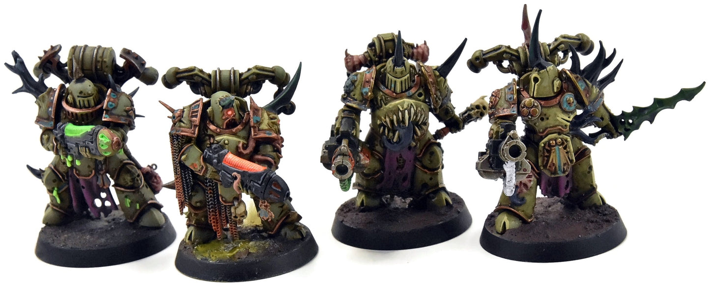 DEATH GUARD 4 Plague Marines with Special Weapons #4 PRO PAINTED 40K