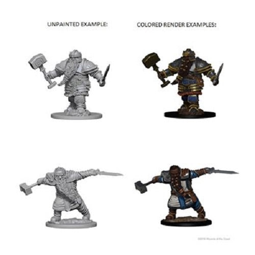 D&D Unpainted Minis Dwarf Male Fighter