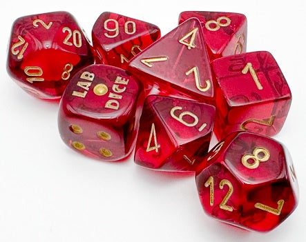 Translucent 7-die Set Crimson/gold