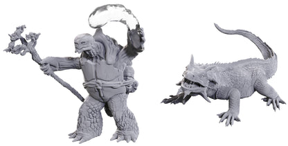 D&D Unpainted Minis WV24 Tortle Druid & Wild Shape Giant Lizard