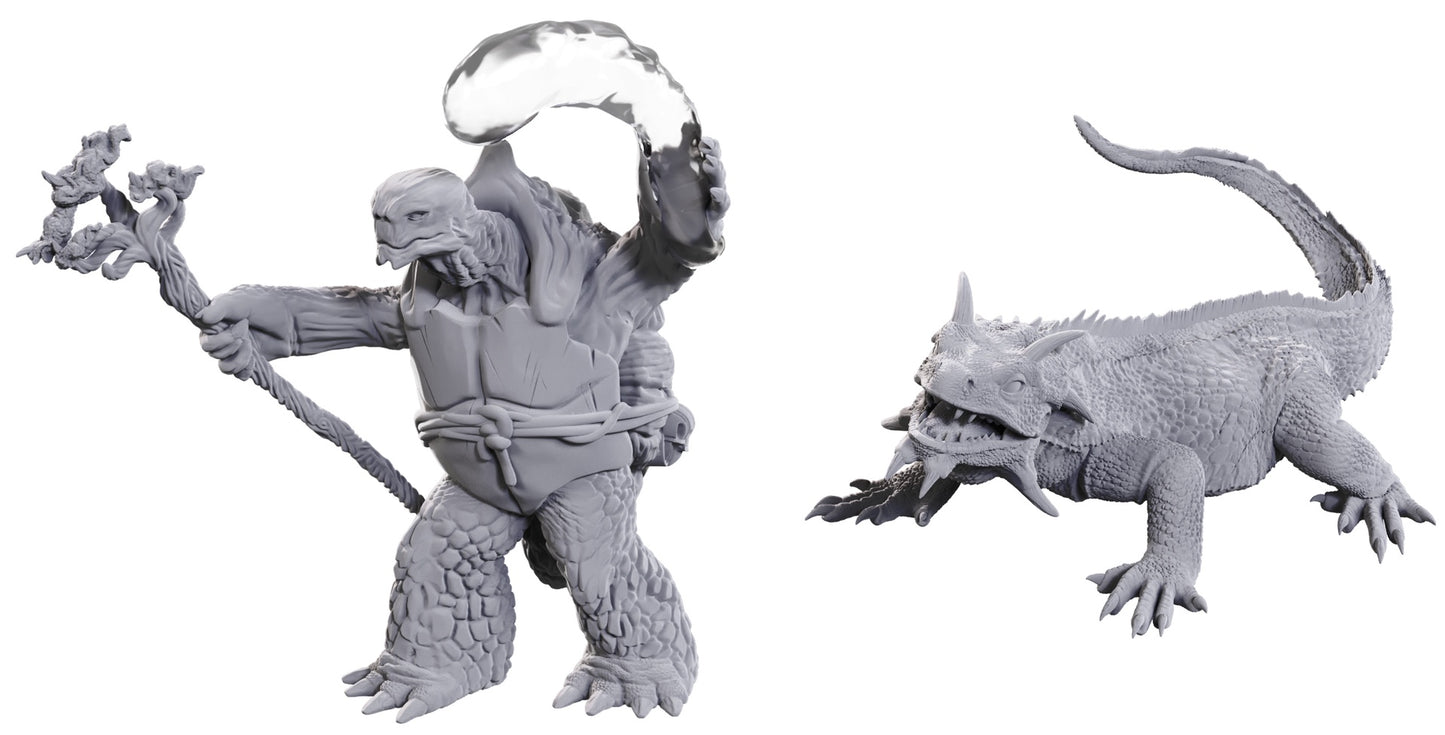 D&D Unpainted Minis WV24 Tortle Druid & Wild Shape Giant Lizard