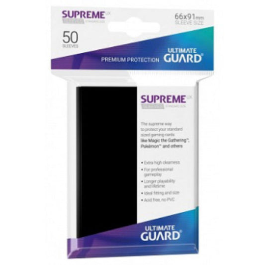 Ultimate Guard Sleeves Supreme Ux Black 50Ct