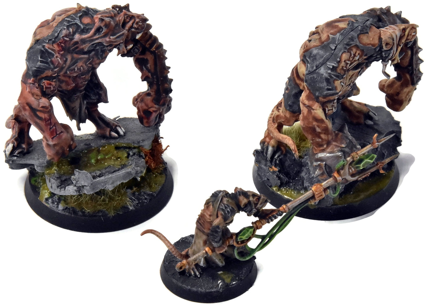SKAVEN 2 Rat Ogors & packmaster #12 WELL PAINTED Warhammer Fantasy