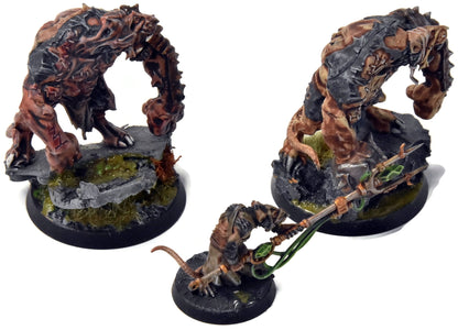 SKAVEN 2 Rat Ogors & packmaster #12 WELL PAINTED Warhammer Fantasy