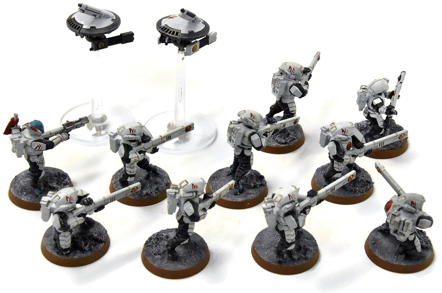 TAU EMPIRE 10 Fire Warriors #1 WELL PAINTED Warhammer 40K 8652