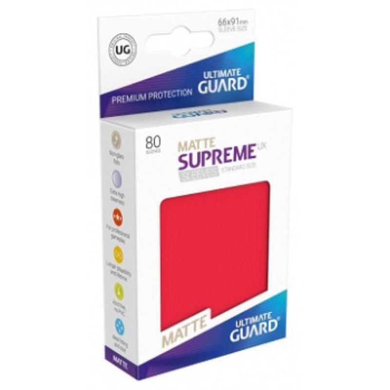 Ultimate Guard Sleeves Supreme Ux Matte Red 80Ct