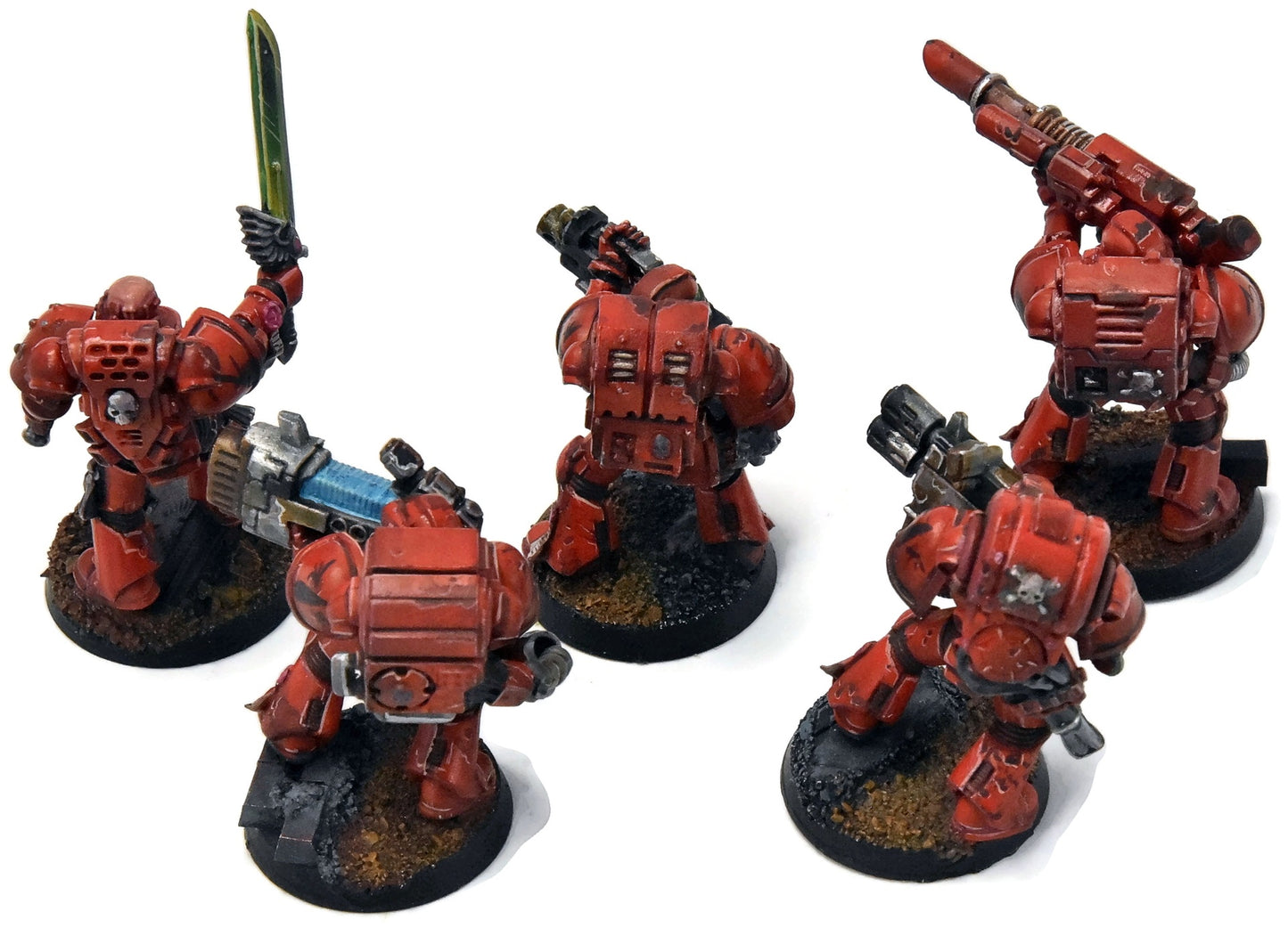 BLOOD ANGELS 5 Devastator Squad #11 Some Parts METAL PRO PAINTED Warhammer 40K