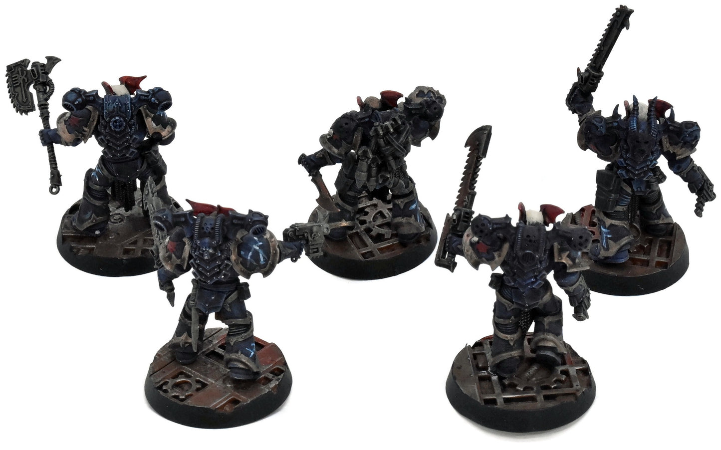 CHAOS SPACE MARINES 5 Legionaries #1 WELL PAINTED Warhammer 40K Night Lords