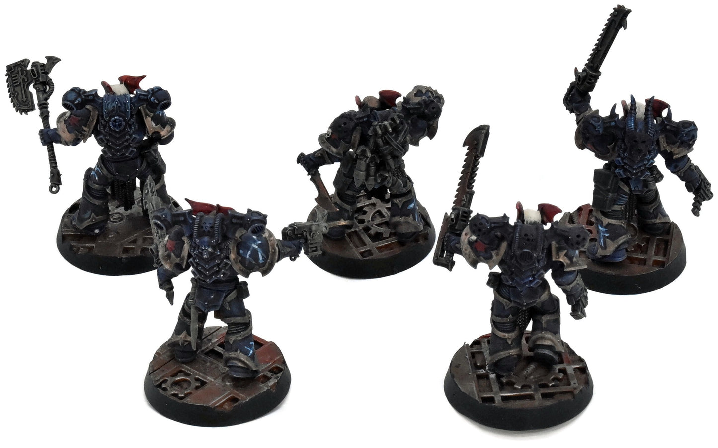 CHAOS SPACE MARINES 5 Legionaries #1 WELL PAINTED Warhammer 40K Night Lords