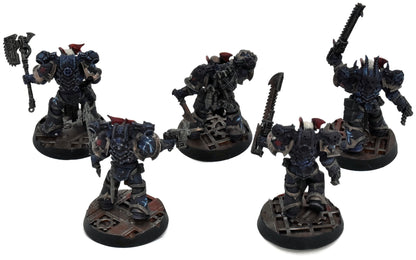 CHAOS SPACE MARINES 5 Legionaries #1 WELL PAINTED Warhammer 40K Night Lords