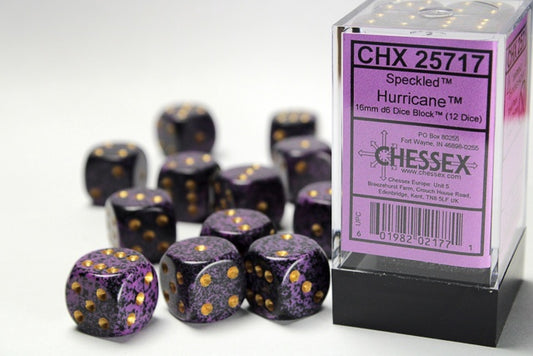 Speckled 12 * D6 Hurricane 16mm Chessex Dice (CHX25717)