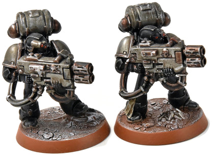 SPACE MARINES 2 Marines with Heavy Melta #1 WELL PAINTED Warhammer 40K