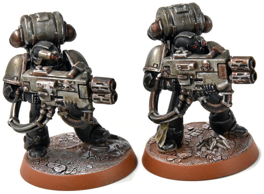 SPACE MARINES 2 Marines with Heavy Melta #1 WELL PAINTED Warhammer 40K