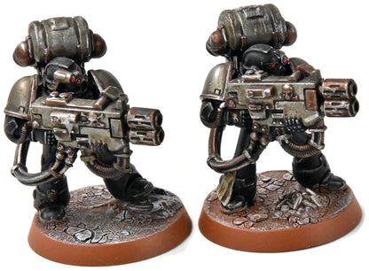 SPACE MARINES 2 Marines with Heavy Melta #1 WELL PAINTED Warhammer 40K