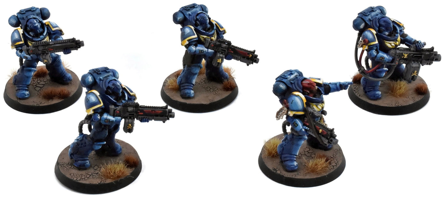 SPACE MARINES 5 Heavy Intercessors #1 WELL PAINTED Warhammer 40K 1390
