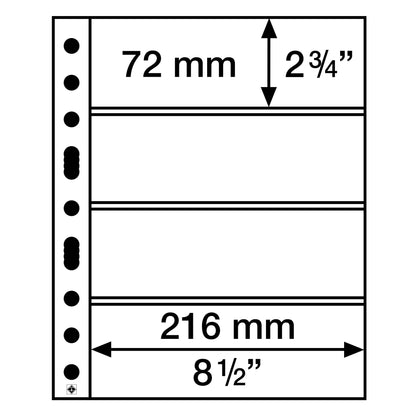 Plastic Pockets Grande Sheets 4C With 4 Horizontal Stripes Clear
