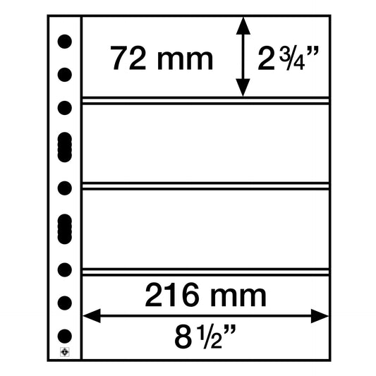 Plastic Pockets Grande Sheets 4C With 4 Horizontal Stripes Clear