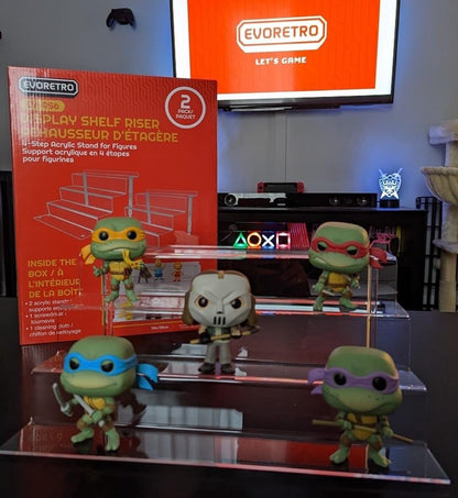 EvoRetro Acrylic Display Stand 4-step 2pk