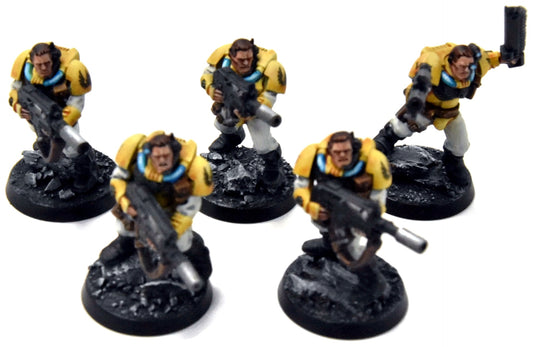 SPACE MARINES Imperial Fists 5 Scout Marines #2 WELL PAINTED Warhammer 40K