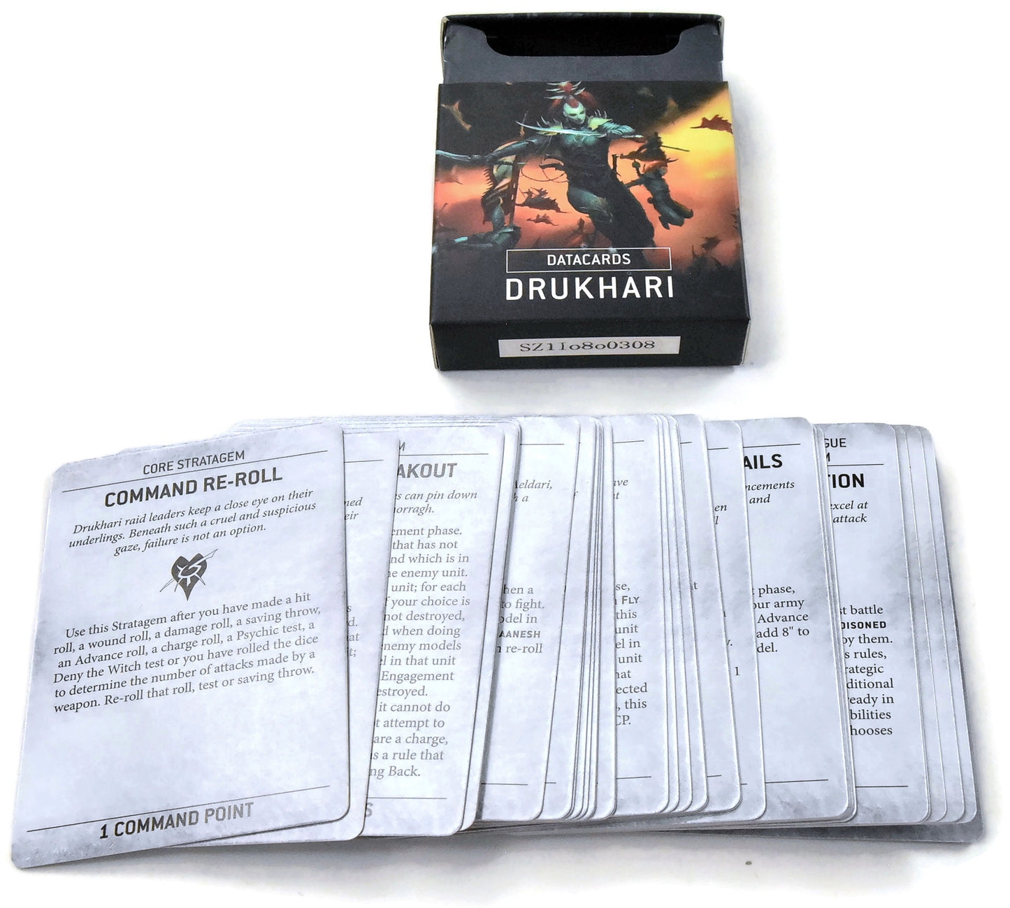 DRUKHARI Datacards USED Mint Condition Warhammer 40K