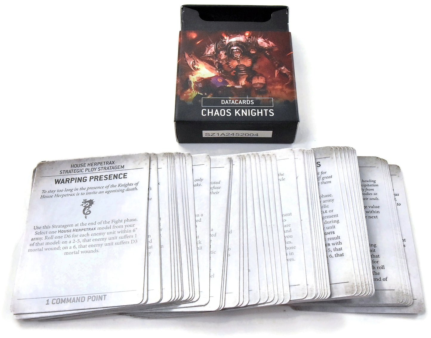 CHAOS KNIGHTS Datacards USED Mint Condition Warhammer 40K