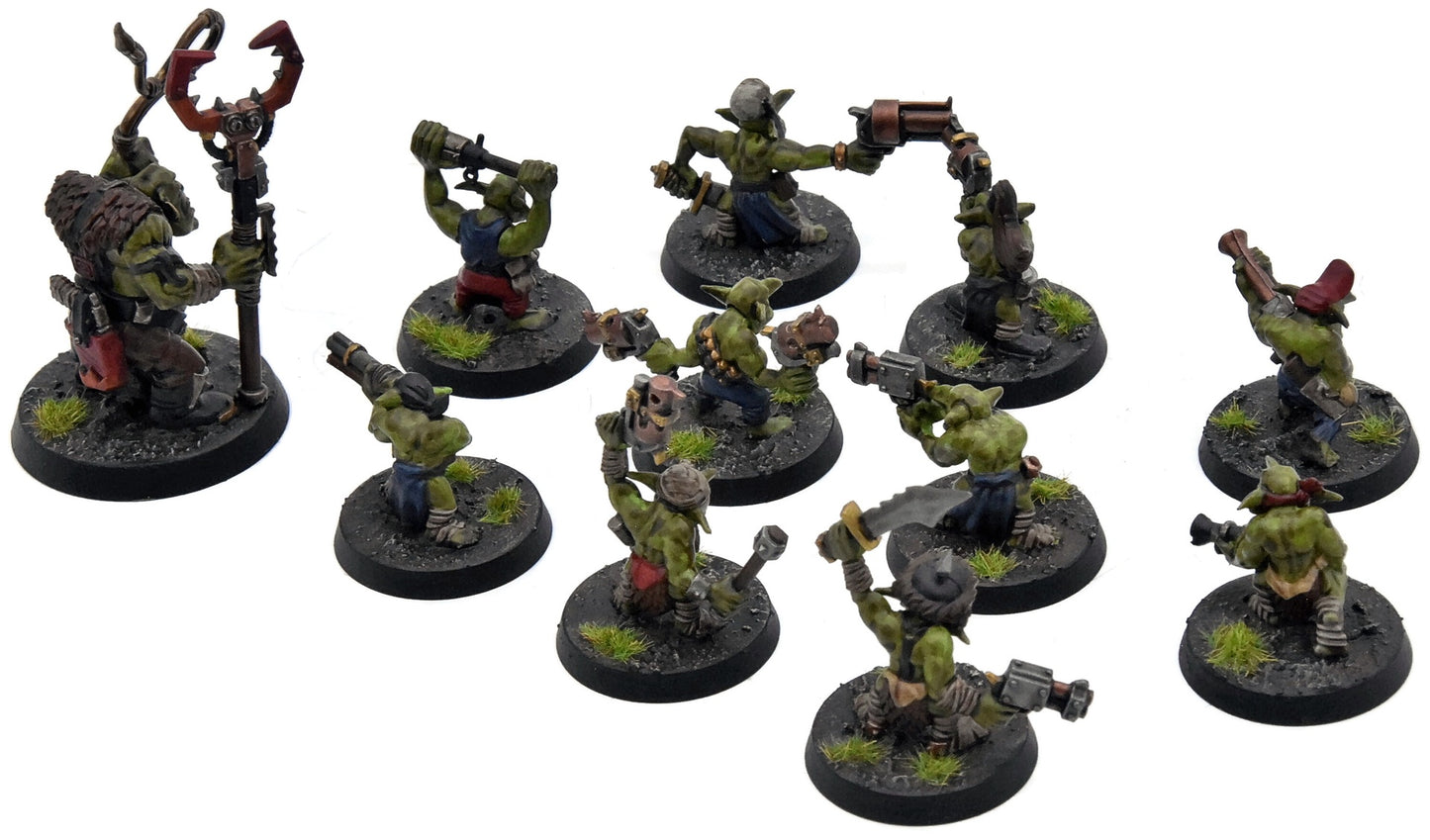 ORKS 10 Gretchin Squad with runtherd #2 WELL PAINTED Warhammer 40K