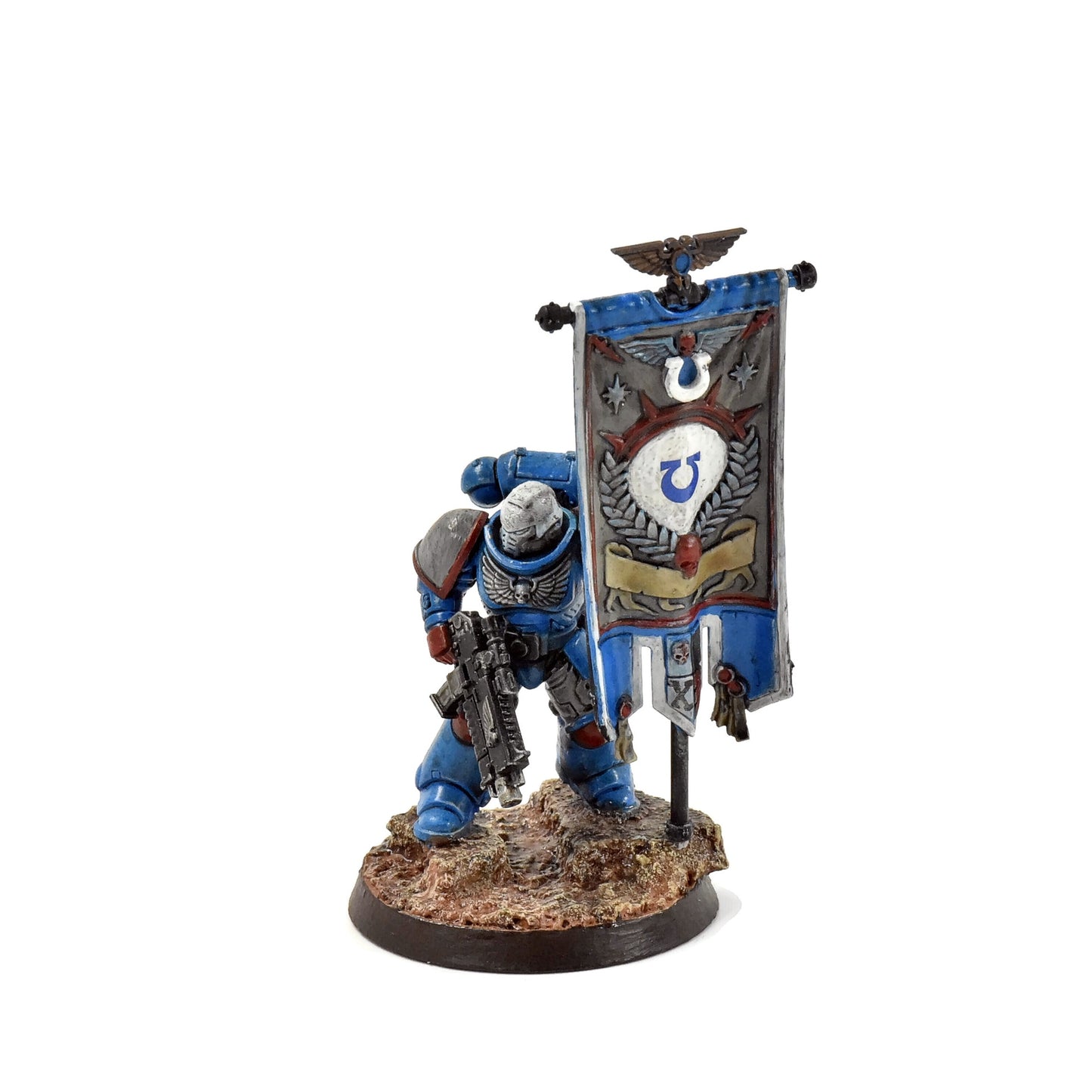 SPACE MARINES Ancient with Astartes Banner #1 WELL PAINTED 40K