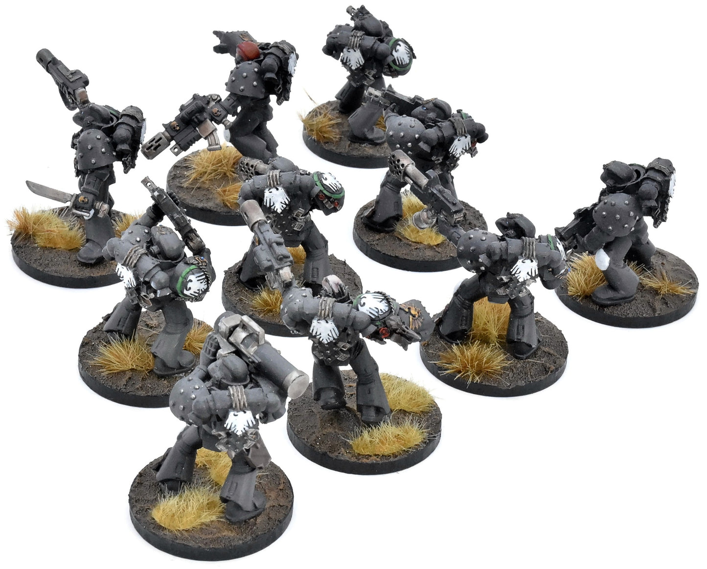 SPACE MARINES 10 Tactical Marines #1 WELL PAINTED 40K Raven Guard