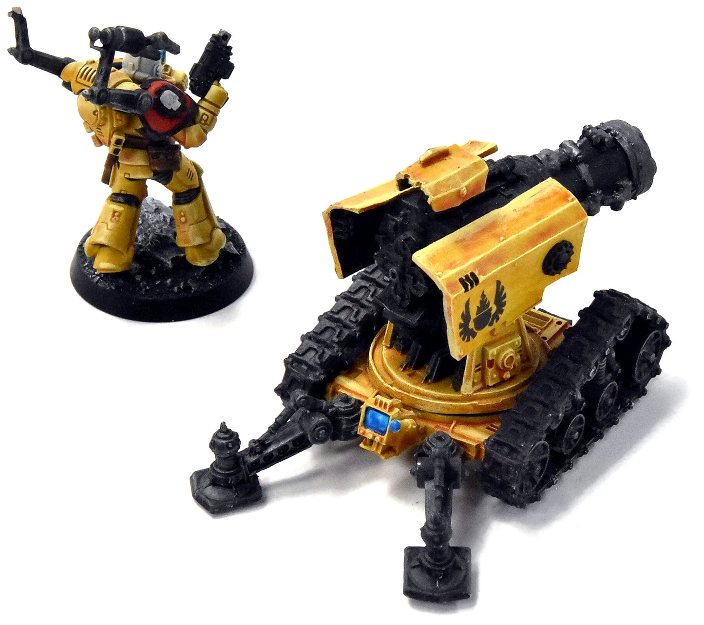SPACE MARINES Imperial Fists Thunder Fire Cannon Custom Crew #2 WELL PAINTED 40K