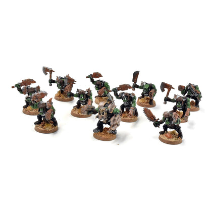 ORKS 10 Ork Boyz With Nob #10 WELL PAINTED 40K
